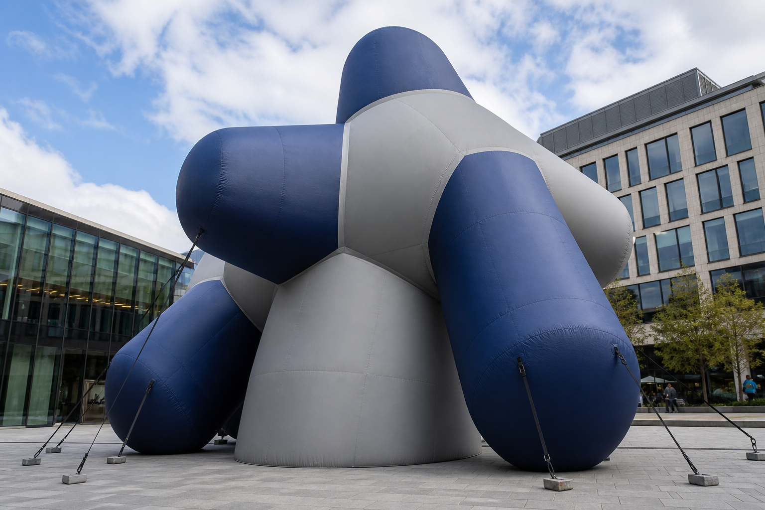 Giant custom-shaped advertising inflatable installed at a brand event