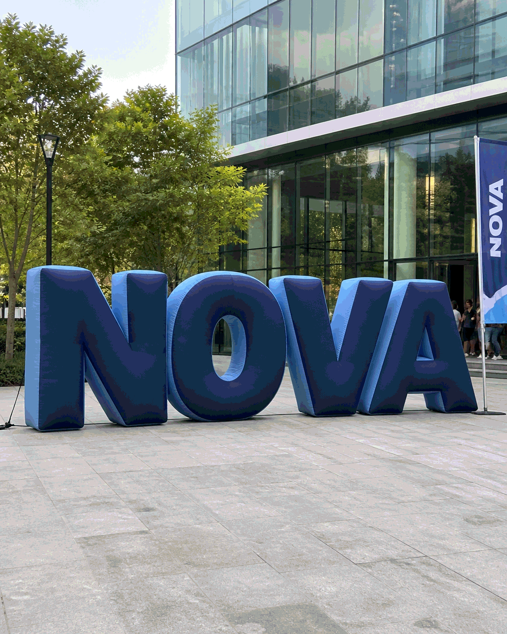 Custom inflatable logo sign for outdoor brand visibility
