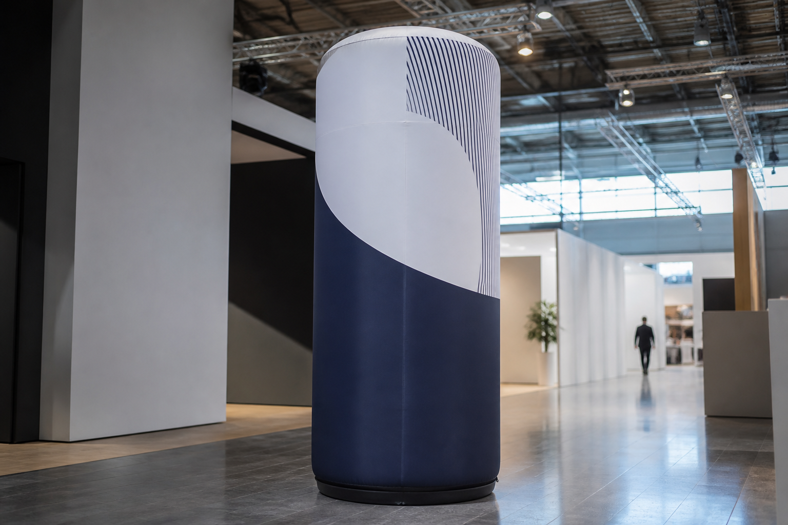 Large custom product replica inflatable displayed at an exhibition installation